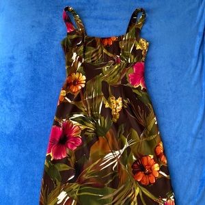 Tropical Floral Sleeveless Sheath Dress Size 6